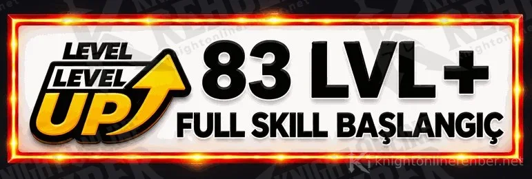 Level up simgesiyle 83 LVL+ full skill başlangıç yazısı