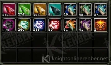 24 saatlik Auto Mining + Boost drop örneği: aynı gem ve fragmentlerden daha yüksek adetler